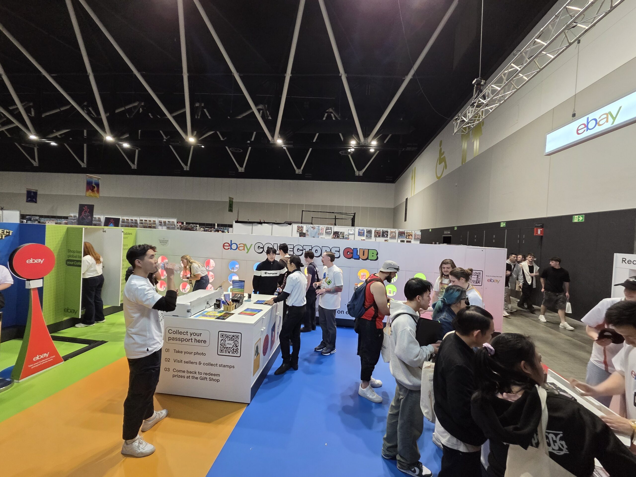 Attendees gather at the eBay Collectors Club booth during Collectfest Sydney 2025.