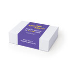 A white gift box with a purple label reading, The Classic Pairing.