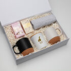 The First Impressions Hampers: gift set with 2 mugs, hot chocolate & marshmallows.