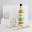 The Business Social Hampers: margarita mix, 2 glasses, and metal straws for business gifting.