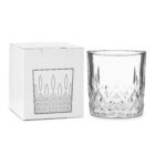 The Business Social Hampers: a crystal glass with white box, ideal for corporate gifts.