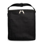 Black Hampers lunch bag with zipper, carrying handle, and front pocket for easy access.