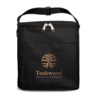 The Morning Meeting Hampers: black insulated lunch bag with tree logo, ideal for office events.