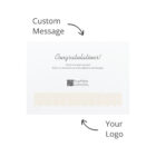 Custom greeting card for The Chandon Milestone Hampers, add your message and logo.