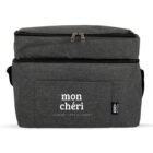 Dark gray The Partnership Graze Packs lunch bag with gourmet snacks on front.