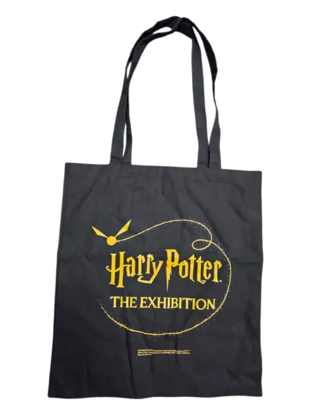 black tote bag with harry potter: the exhibition print 