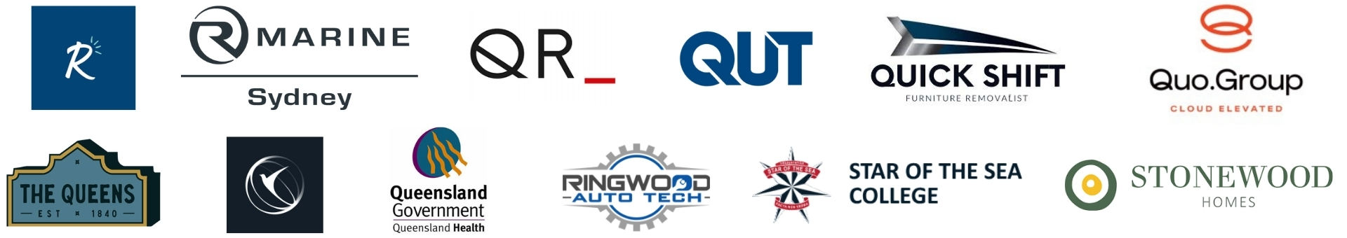A collection of various company and organization logos arranged in two rows.