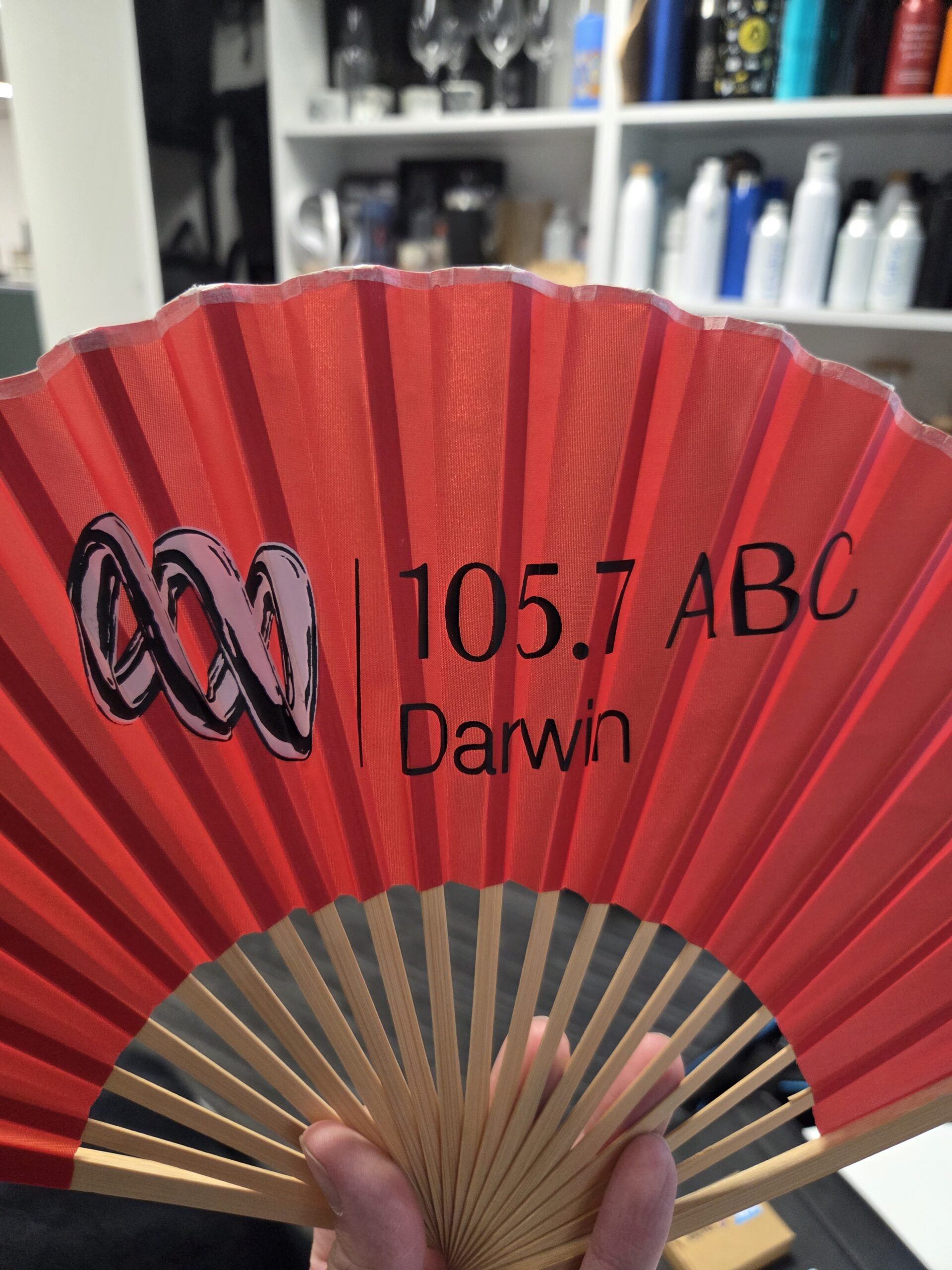 red fan close up view