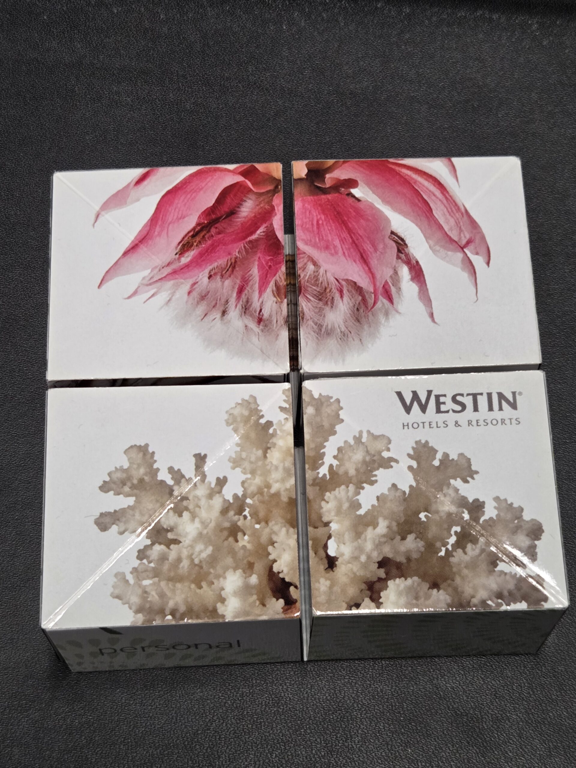 fold out cube with Westin Hotels & Resorts logo