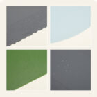 Four Custom High Edge Silicone Pet Feeding Mats in gray, blue, green, and dark gray.