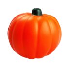 A Pumpkin Stressball with a black stem is shown on a white background.