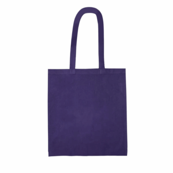 Plain purple tote bag with long handles, ideal as promotional products for your brand.