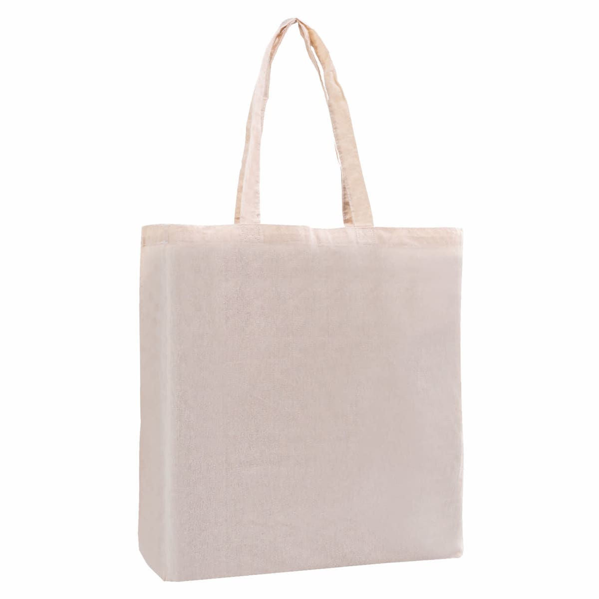 Calico Bag With Gusset - rush, upright with two handles against a white background.