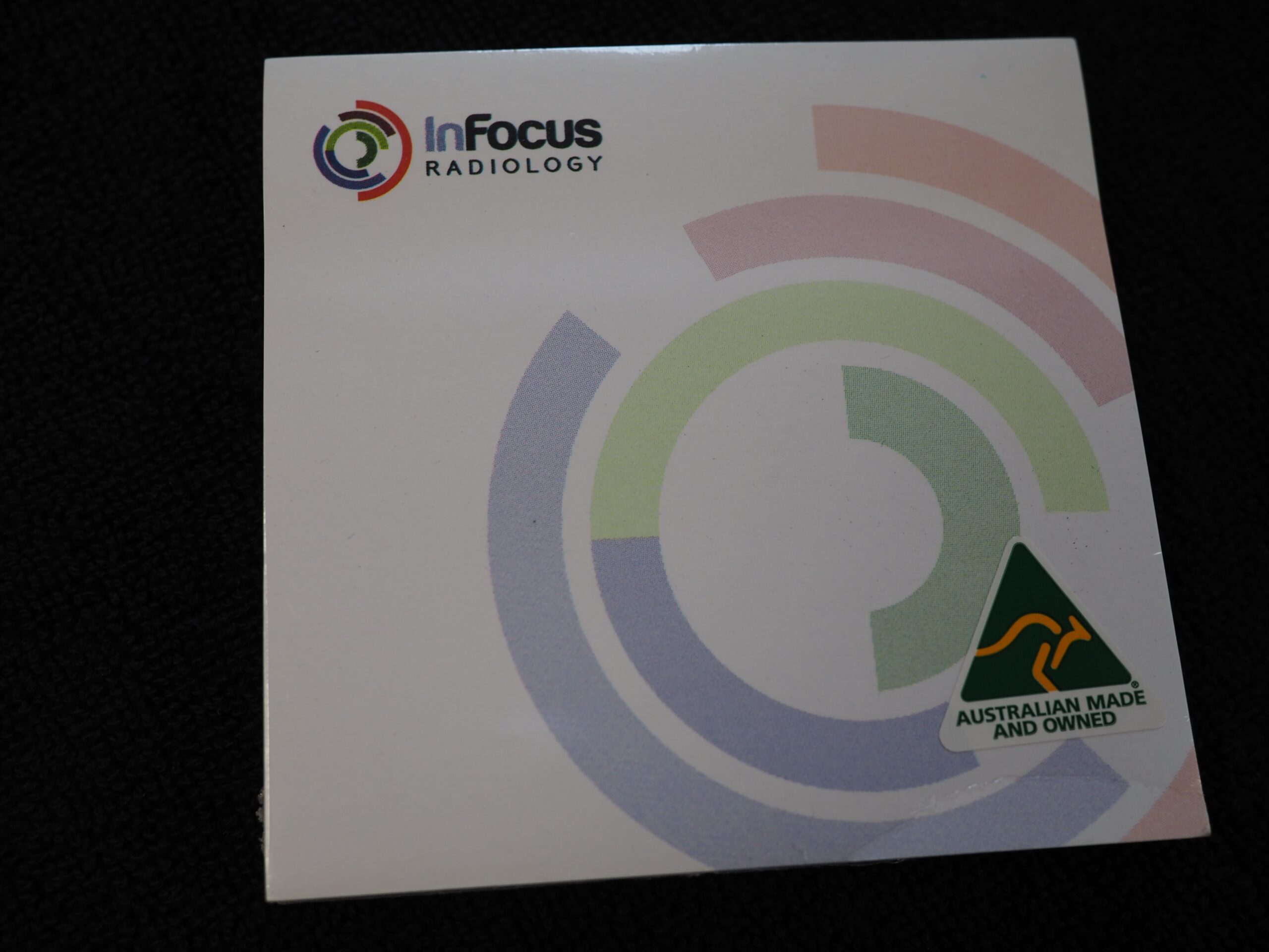 In Focus Radiology logo, circular design with Australian Made label—client story highlight.