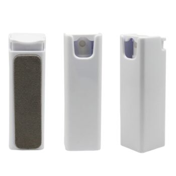 Three white Zscaler spray bottles, one with a textured gray panel on its side.