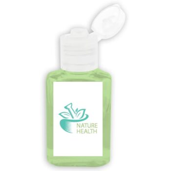 Small BMS bottle of green liquid with Nature Health logo and open flip-top cap.