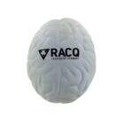 The Stress Toy Brain - rush in white with RACQ Leadership Academy logo, ideal for stress relief.