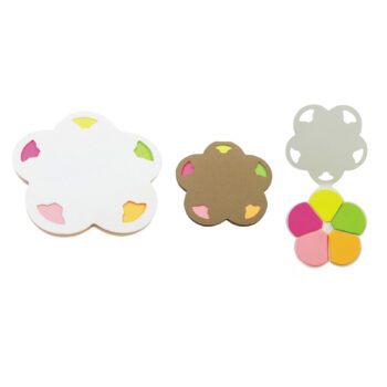 Four flower-shaped sticky note pads, perfect for Bayside Council offices, on a white background.