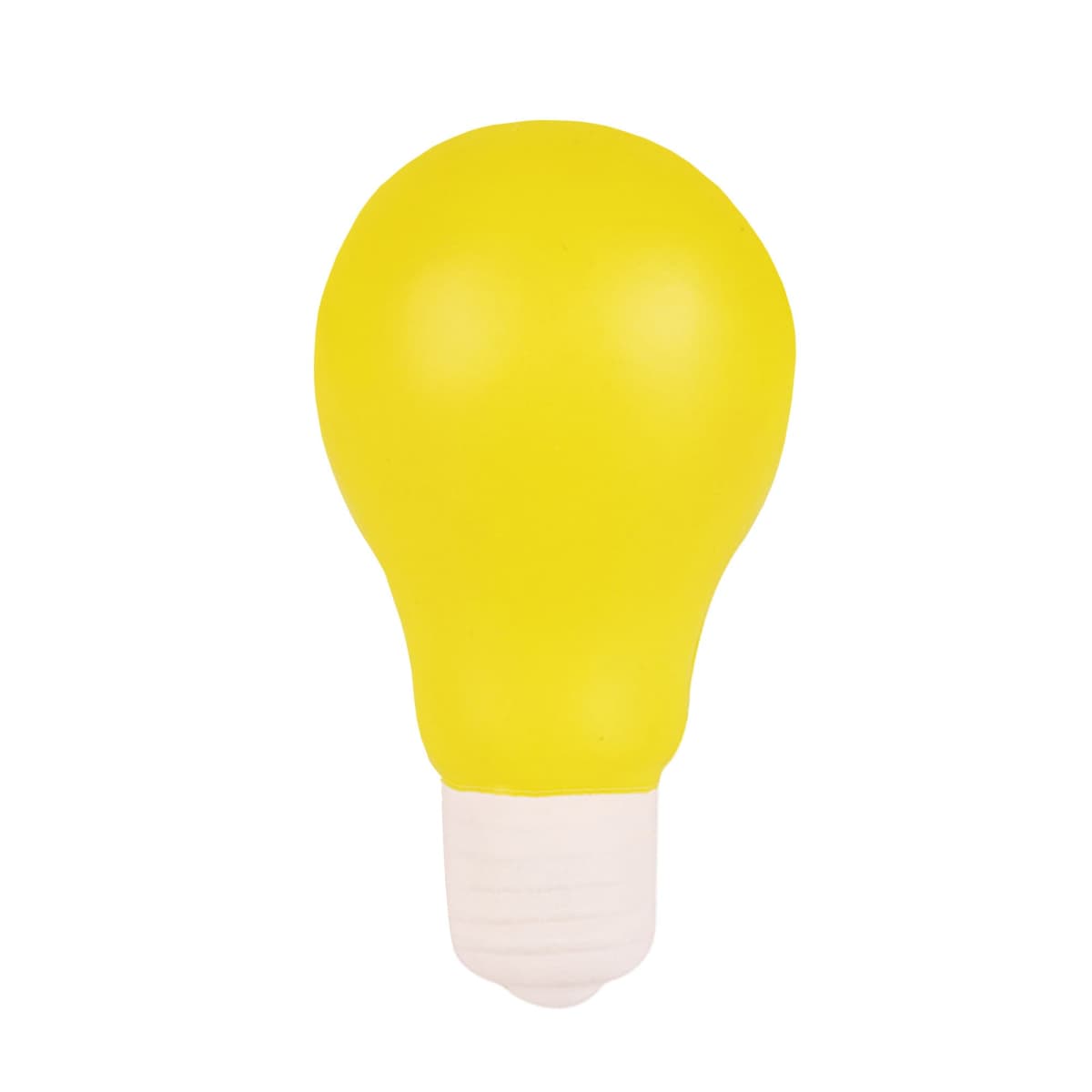 Stress Ball Light Bulb - rush with white base on a plain white background.