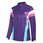 Year 12 School Leaver Jackets: Purple with stripes and owl logo, great for school leavers.