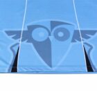 Year 12 School Leaver Polos are light blue with a dark blue owl face and wing graphic.