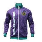 Purple and teal Sublimated Jacket with DAUGHTER text and a snake emblem on the chest.