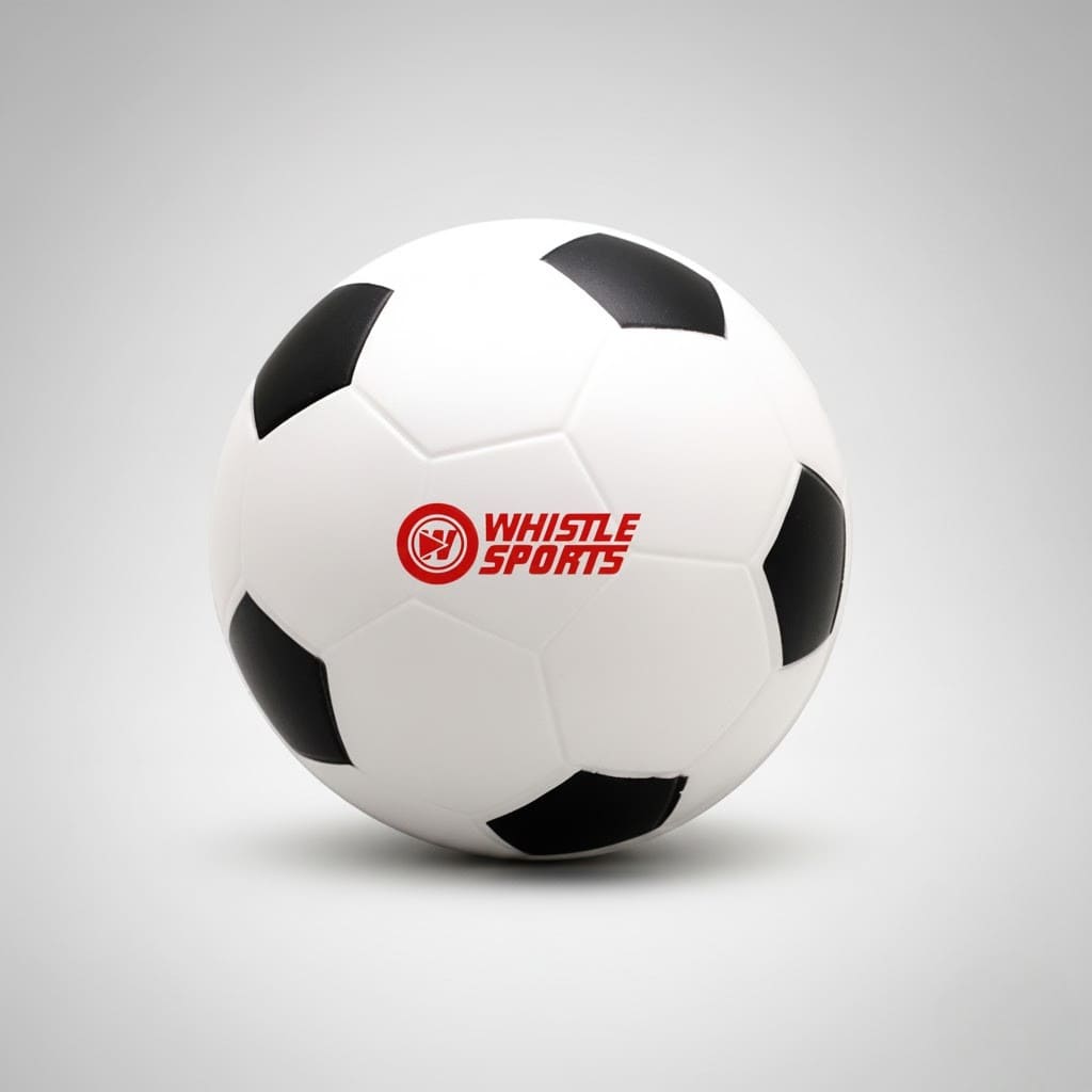 Classic black and white soccer ball, perfect for any starter kit, with Whistle Sports logo.