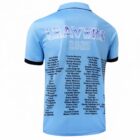 Light blue Year 12 School Leaver Polos, 2025 names in bold black text on the back.