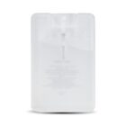 A small, rectangular, white spray bottle with a transparent cap, on a white background.