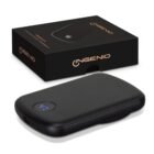 Sleek black portable device with display, shown next to matching Ingenio-branded box.