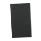 A single black rectangular sheet of paper on a white background.