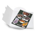 An open folder with animal stickers, including kangaroo, koala, wombat, and platypus.