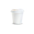 A white coffee cup with a lid.