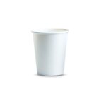 A plain white paper cup on a white background.