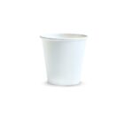 Plain white paper cup on a white background.