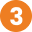 Orange circle with a white number 3, perfect for online merch and digital branding.
