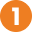 Orange circle with a white number 1 in the center, perfect for online merch branding.