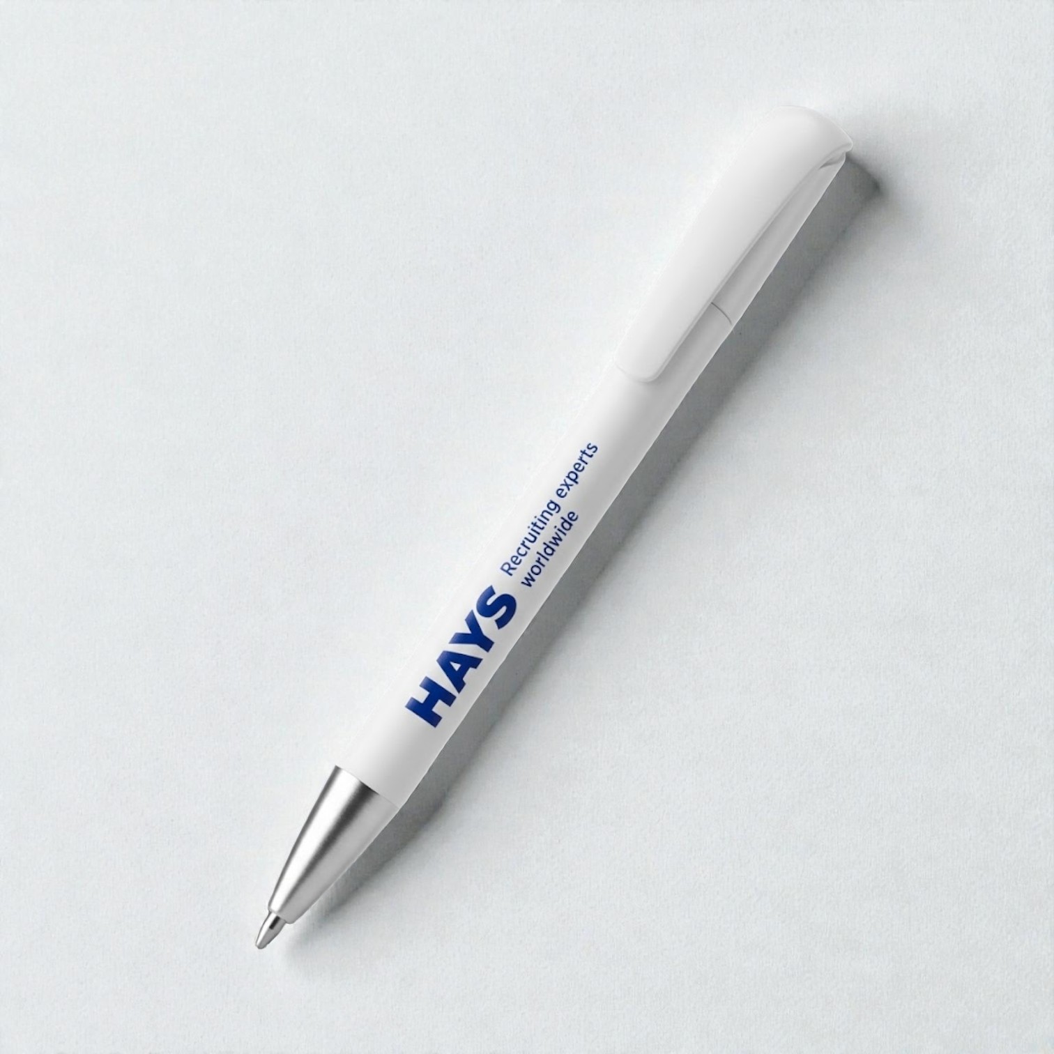 White pen with HAYS Recruiting experts worldwide, ideal for Real Estate Welcome Packs.