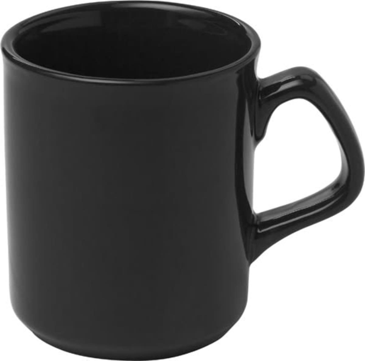 002834-001999999-3d090-frt-pro01-fal.jpg A plain black ceramic mug with a handle, shown on a white background.