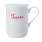 White mug with the red Chick-fil-A logo printed on the front.