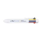 White multi-color pen with SkyBounder logo and slogan, featuring four ink colors.