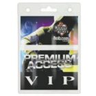 VIP badge with PREMIUM ACCESS text and a person in a hoodie in the background.