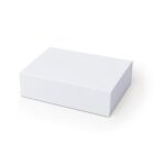 A plain, closed, white rectangular box on a white background.