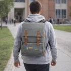 Sadie carries a Sadie Personalised Backpacks Deluxe with assionline ideas logo on campus.