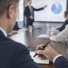 Person taking notes with a Waterman Expert Black GT Rollerball Pen during a business meeting.