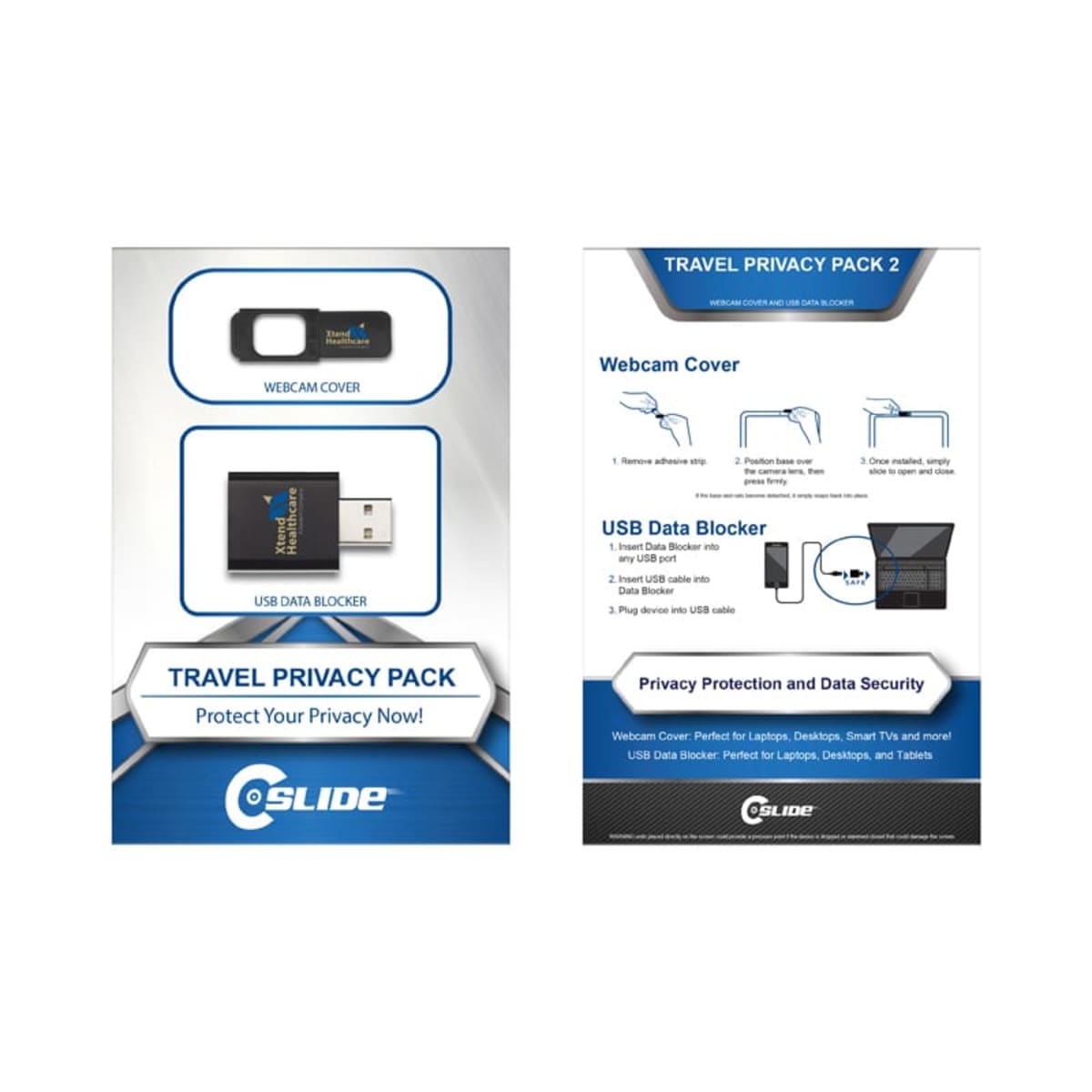 Ar1300_ Webcam Privacy Set with webcam cover and USB data blocker shown in images and description.