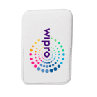 White rectangular case with wipro logo and colorful dotted circular design on the front.