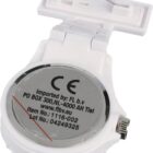 White nurse fob watch with a silver back clip and visible needle for attaching to clothing.