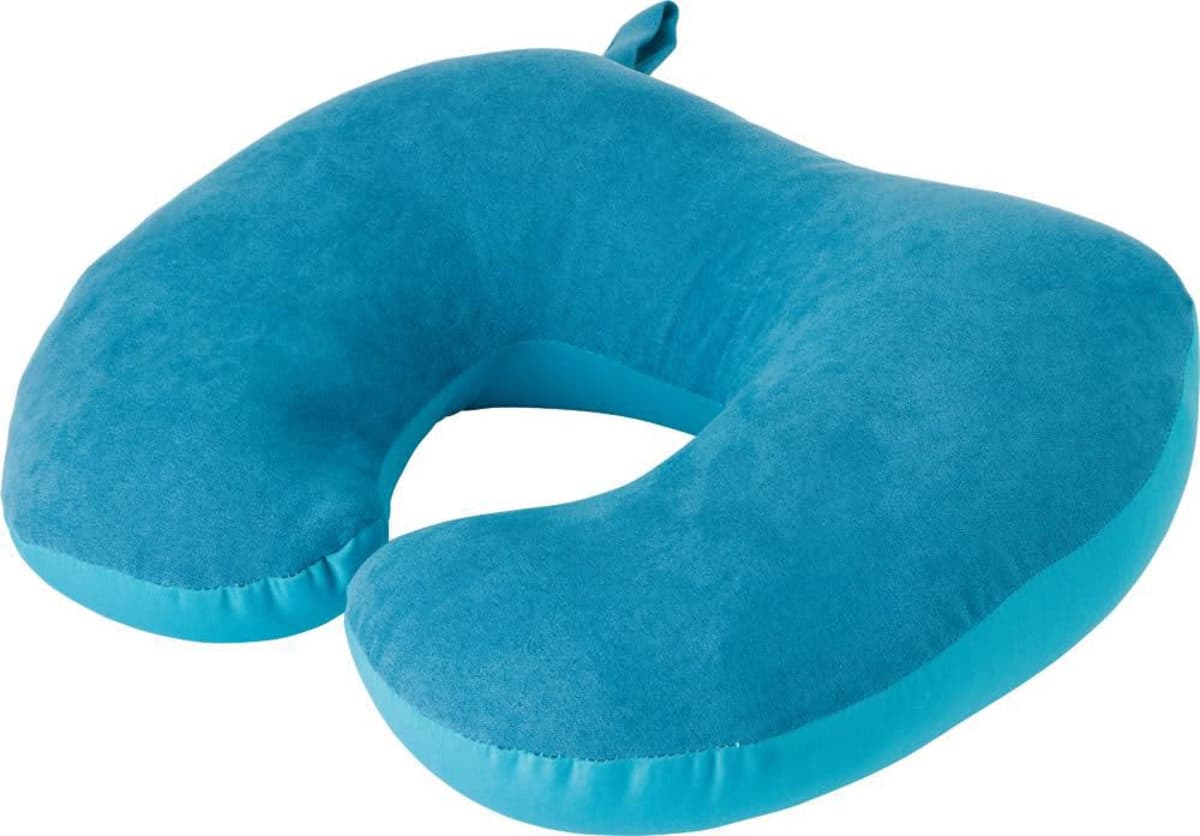 impr_944112.jpg Blue U-shaped travel neck pillow on a white background.