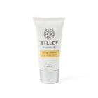 White tube labeled Tilley Tahitian Frangipani Hand & Nail Cream on a white background.